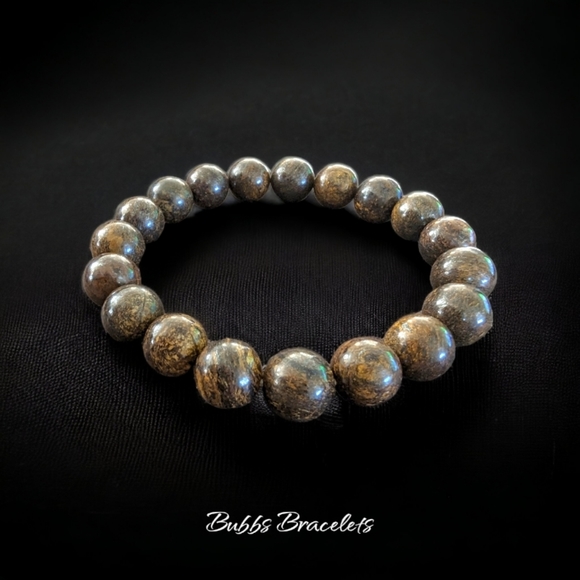Bronzite Bracelet 10mm - Unisex Natural Stones Handmade - Picture 3 of 4